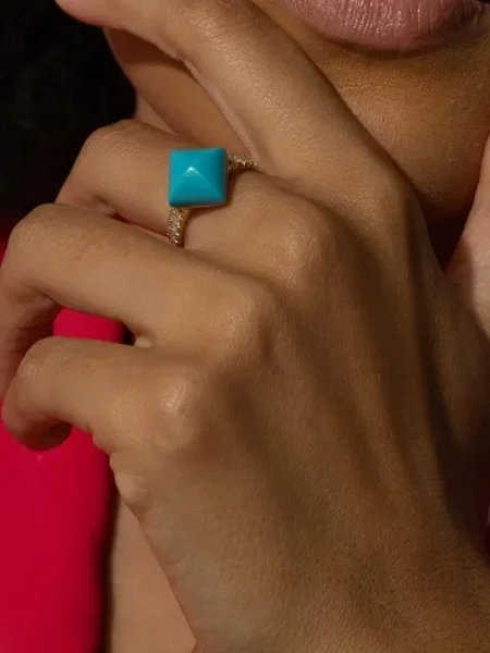 Inel Brooks Brothers cu strasuri galben