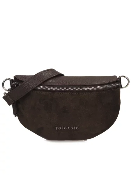 Toscanio Поясна сумка Темно-коричневий Замша/шкіра коричнева