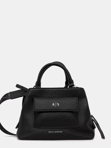 Armani Exchange geantă crossbody pentru femei cu imitație de piele negru