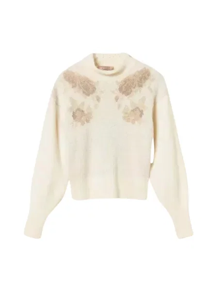 Sweter Twinset z nadrukiem biały