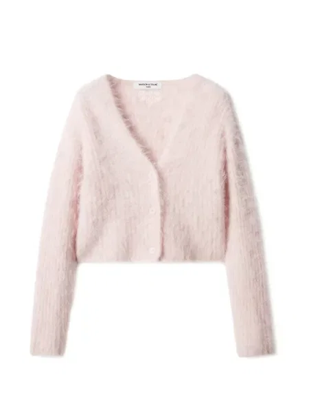 Decupat cardigan Maison Kitsune tricotate roz