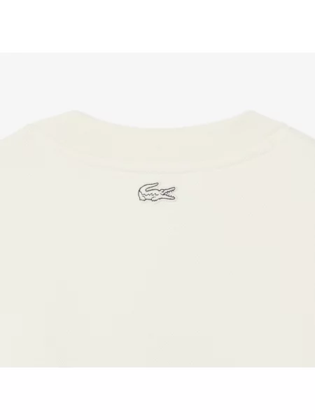 Lacoste Bluza Z Okrągłym Dekoltem Classic Fit biała