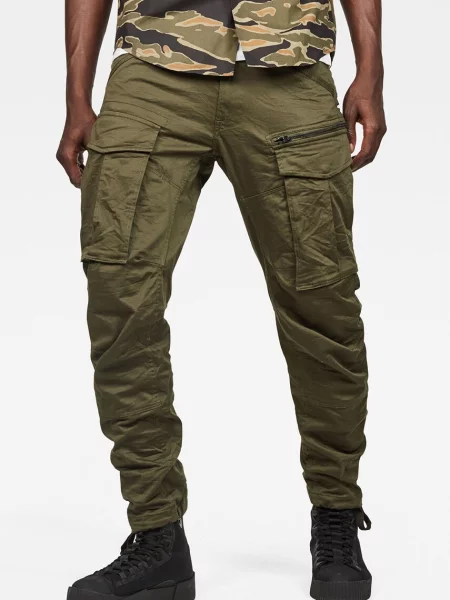 Spodnie cargo o kroju regular tapered fit z dodatkiem streczu model ‘Rovic’ G-star Raw zielone