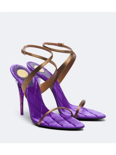 Matlasat sandale Saint Laurent din satin