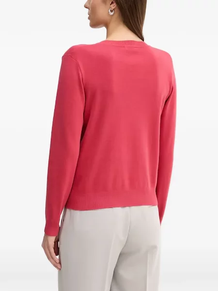 Pulover Benetton cu decolteu în V roz
