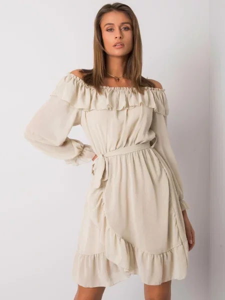 Rochie maxi Fashionhunters de costum bej