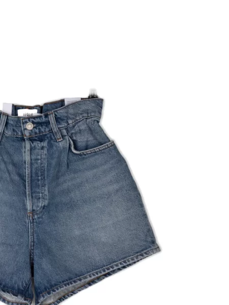 Pantaloni scurți Agolde cu talie înaltă albastru