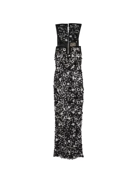 Rochie Mitiliane Couture cu paiete cu model floral negru
