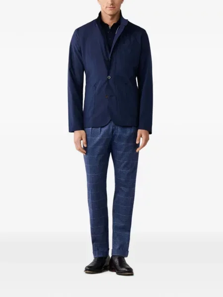 Sacou Hackett London cu guler de stand-up albastru