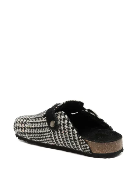Papuci tip mules Taji din tweed negru
