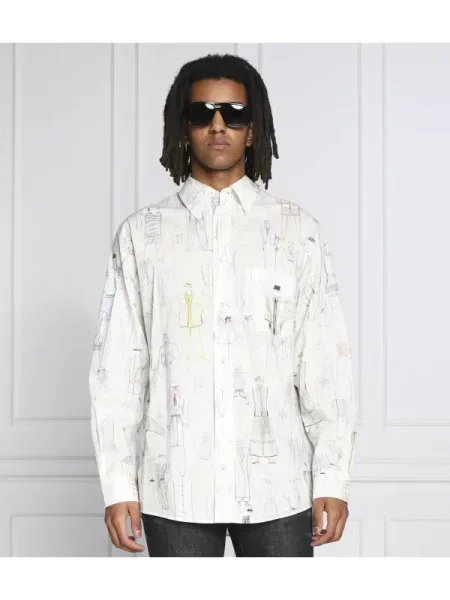 Kenzo Cămașă PRINTED CASUAL SHIRT alb