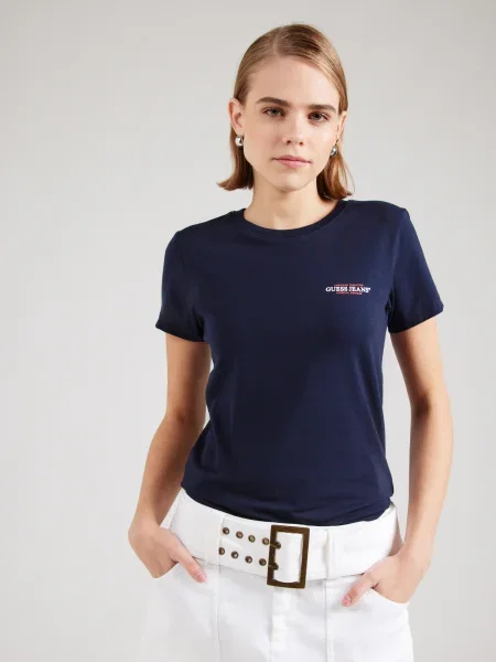 Guess Jeans Tričko Tmavomodrá biela
