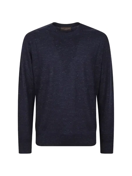 Dugo džemper Brett Johnson s okruglim izrezom plava