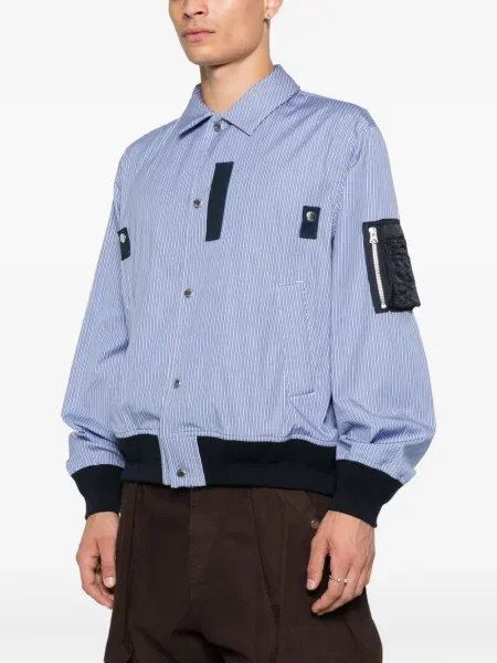 Geacă bomber Sacai cu dungi albastru
