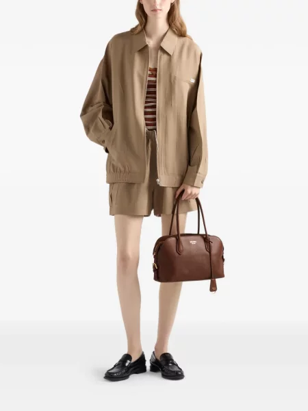 Geantă shopper Prada din piele maro