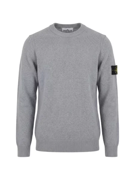 Pulover Stone Island de lână cu strasuri gri