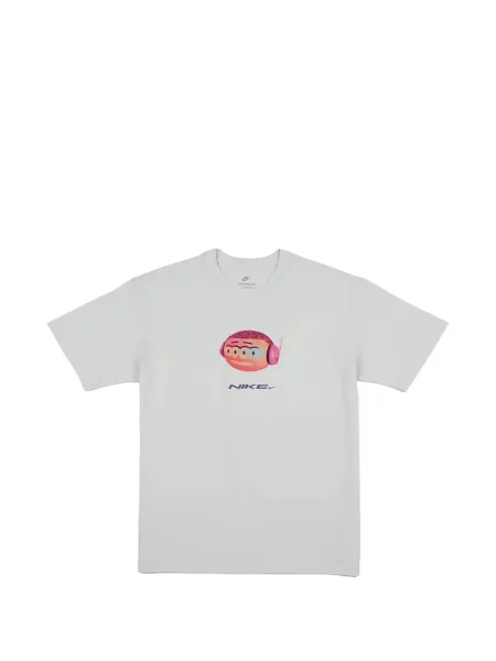 Dzianinowa graficzny koszulka Nike do biegania szara