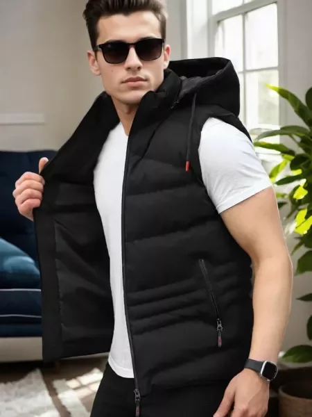 Vestă Dewberry cu glugă negru