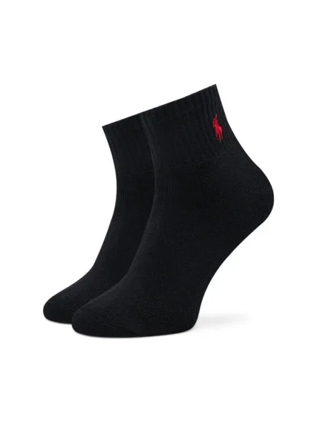3 pár hosszú szárú férfi zokni Polo Ralph Lauren Black fekete