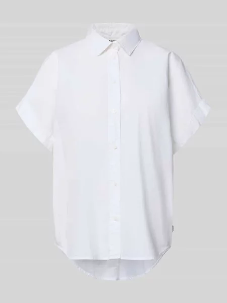 Bluzka koszulowa o kroju regular fit z kołnierzykiem koszulowym model Isabel' Ecoalf biała