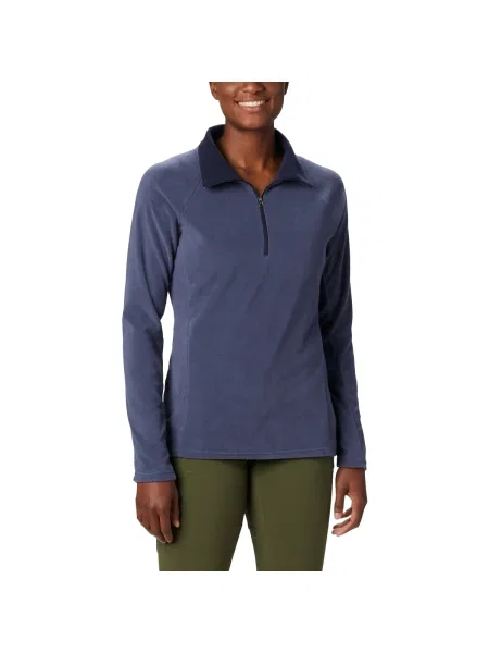 Hanorac din fleece Columbia din fleece de jumătate de fermoar albastru