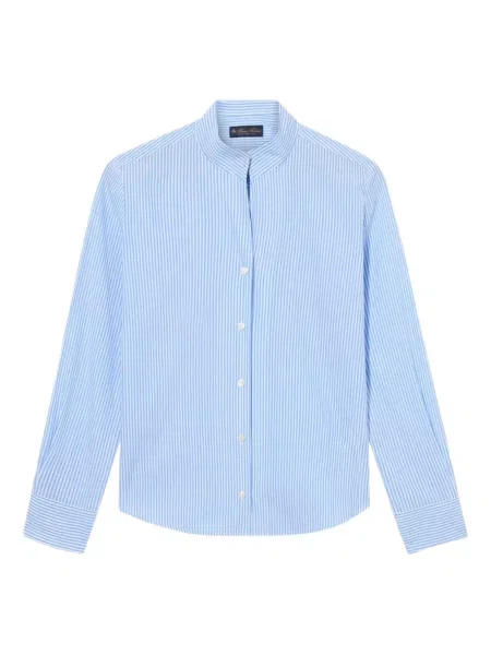 Kołnierzykowy koszula Brooks Brothers w paski niebieska