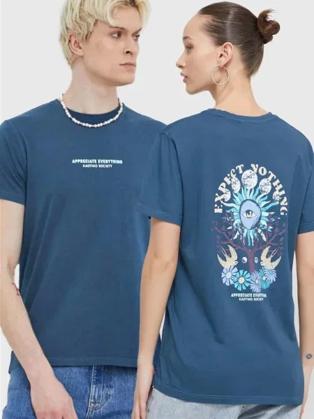 Koszulka Kaotiko Washed Expect Nothing navy granatowa