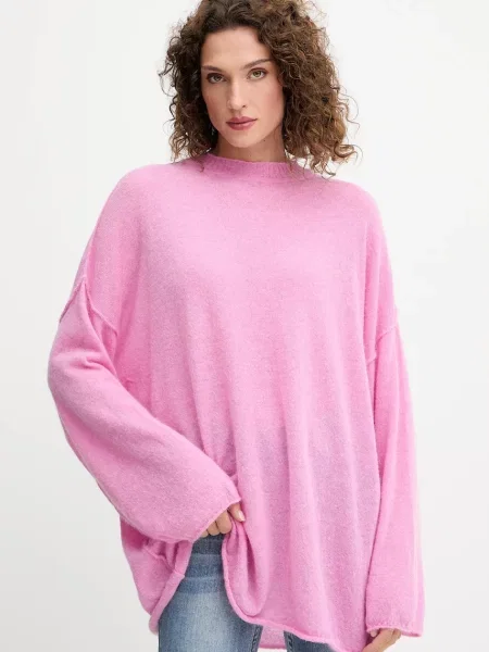 Pinko sweter wełniany lekki fioletowy