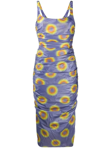 Rochie Maisie Wilen cu buline cu volane violet