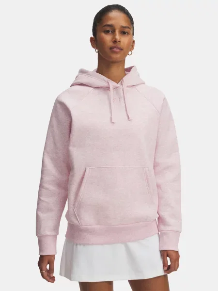 Hanorac cu glugă Under Armour din fleece alb