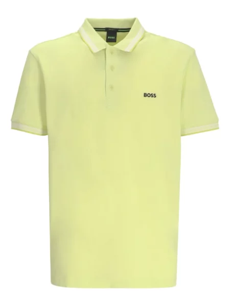 Tricou polo Boss cu dungi galben