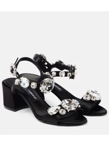 Sandale Dolce&gabbana din satin negru