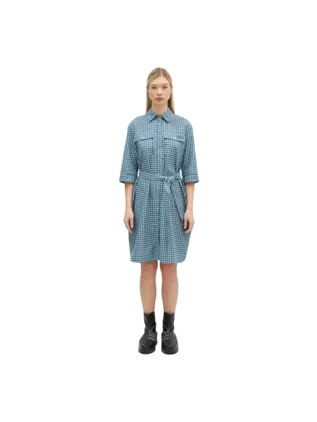 Maison Kitsuné sukienka Double Pocket mini oversize niebieski