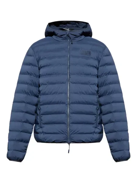 Geacă Ea7 Emporio Armani cu glugă albastru