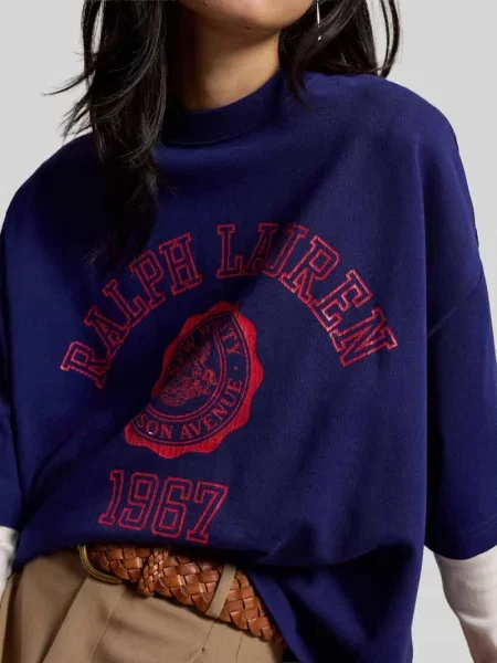 Polo Ralph Lauren T-shirt oversize niebieska