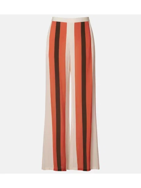 Pantaloni Adriana Degreas cu dungi portocaliu