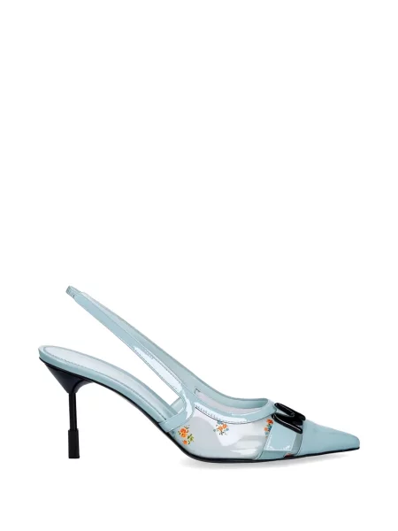 Полуотворени обувки Msgm на цветя с катарама синьо