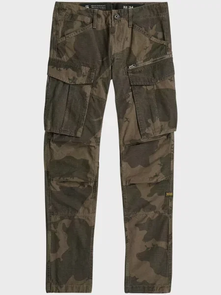Камуфляжные брюки карго G-star Raw зеленые