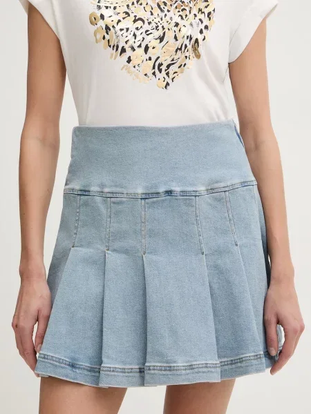Morgan spódnica plisowana jeansowa niebieska
