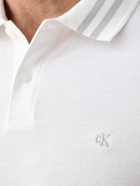 Calvin Klein Jeans тениска с яка мъжка от бяло
