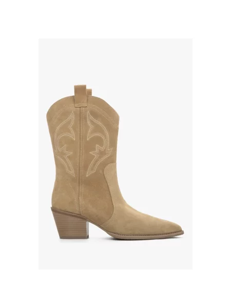 Велюрові чоботи Estro бежеві