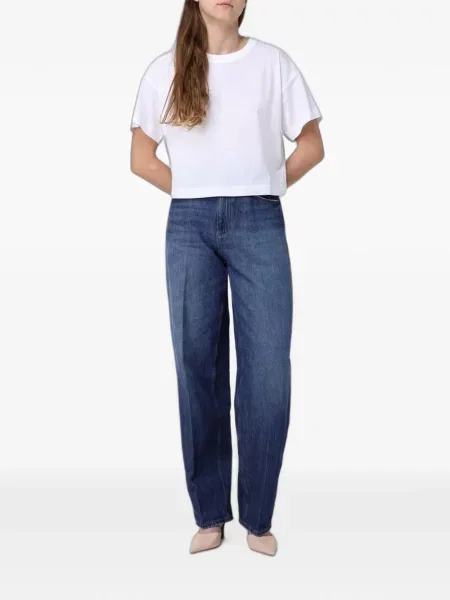 Decupat tricou Max Mara cu broderie alb