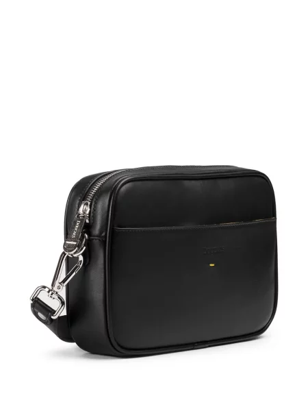 Kožená crossbody taška Doucal's s autogramem černá