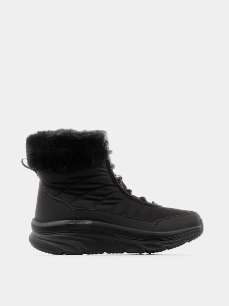 Кожаные дутики Skechers черные