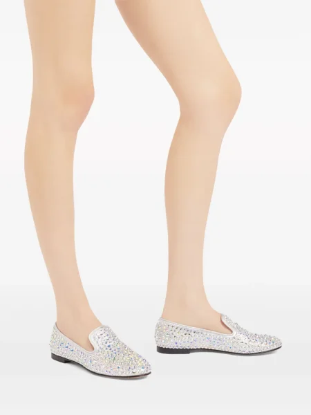 Pantofi loafer Giuseppe Zanotti din piele argintiu