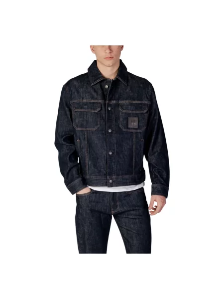 Armani Exchange kurtka jeansowa niebieska