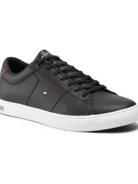 Sneakersy TOMMY HILFIGER Essential Leather Detail Vulc Black BDS čierna