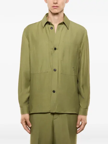 Риза Laneus бродирана зелено