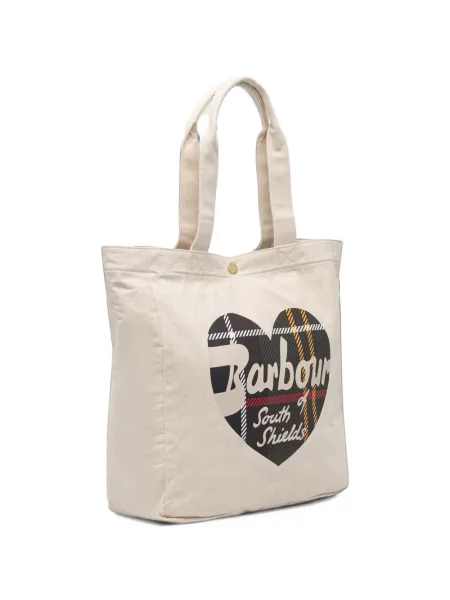 Geantă shopper Barbour cu motiv cu inimi