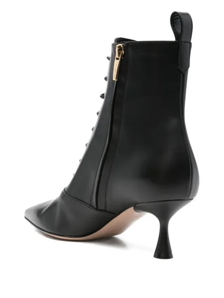 Botine Gianvito Rossi cu șireturi din dantelă negru